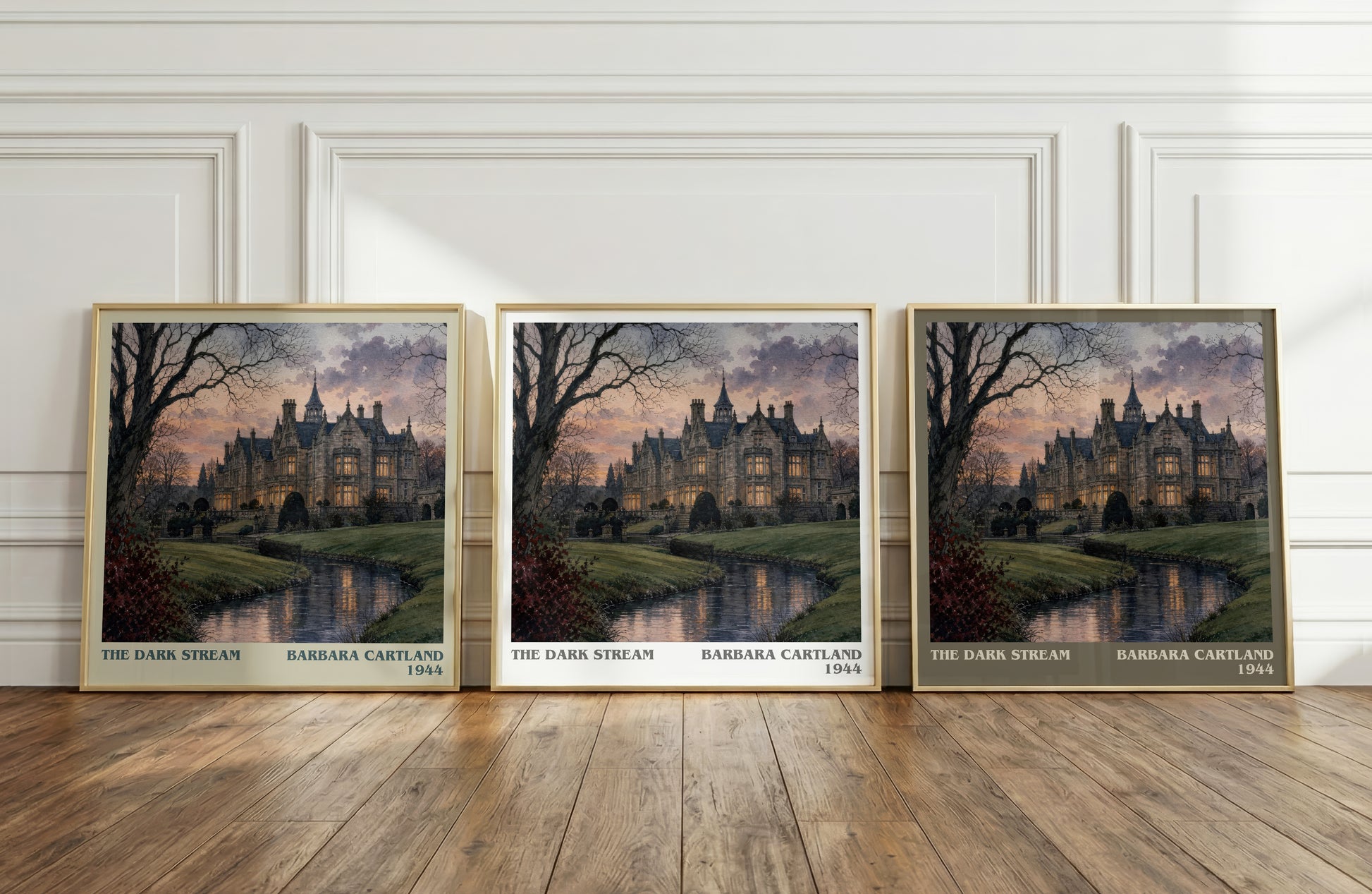 The Dark Stream literary art print colour and style options – Barbara Cartland book art