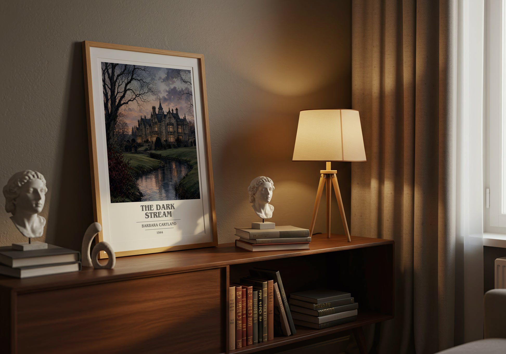 The Dark Stream book cover book poster framed on wall – romance wall art