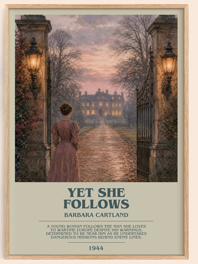 Yet She Follows Bookish Wall Art by Barbara Cartland