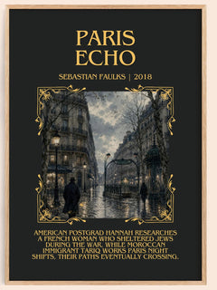 Paris Echo Minimalist Book Poster by Sebastian Faulks – image 1