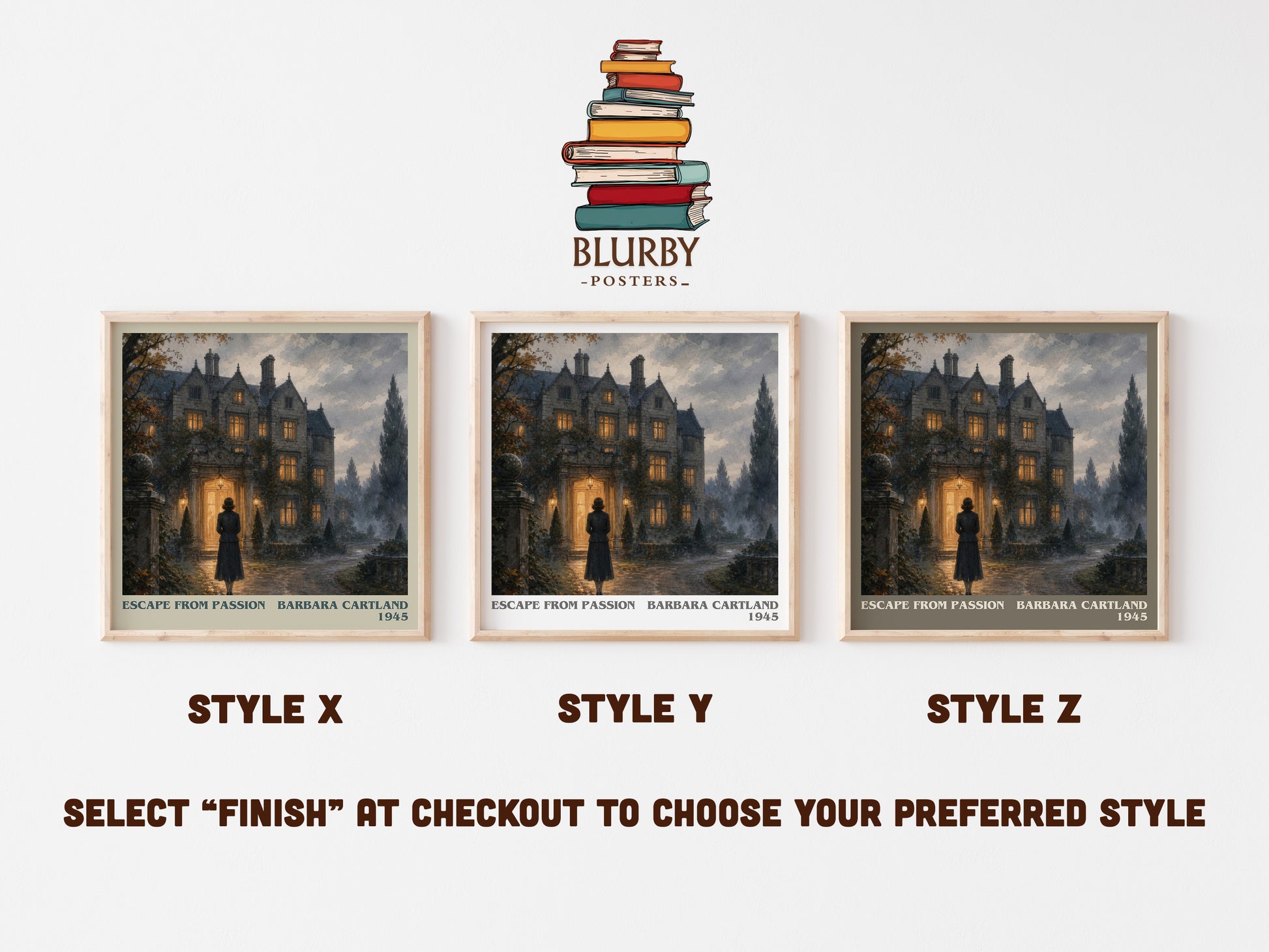 Escape From Passion literary print in frame leaning in hallway – romance wall art