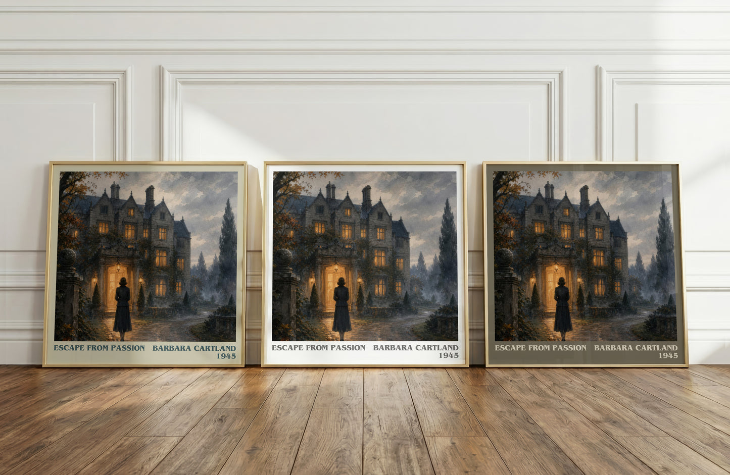 Escape From Passion literary art print colour and style options – Barbara Cartland book art