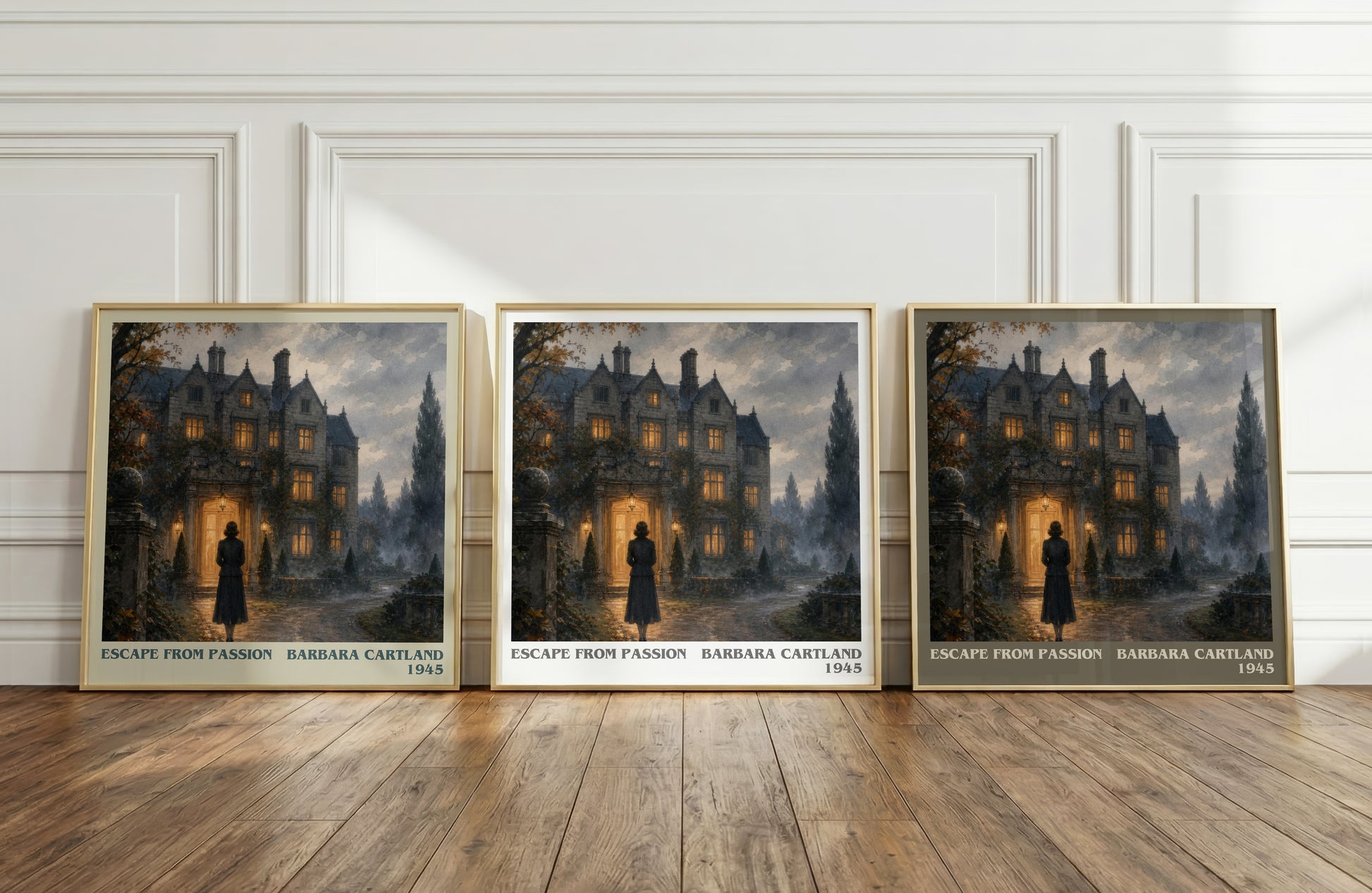 Escape From Passion literary art print colour and style options – Barbara Cartland book art