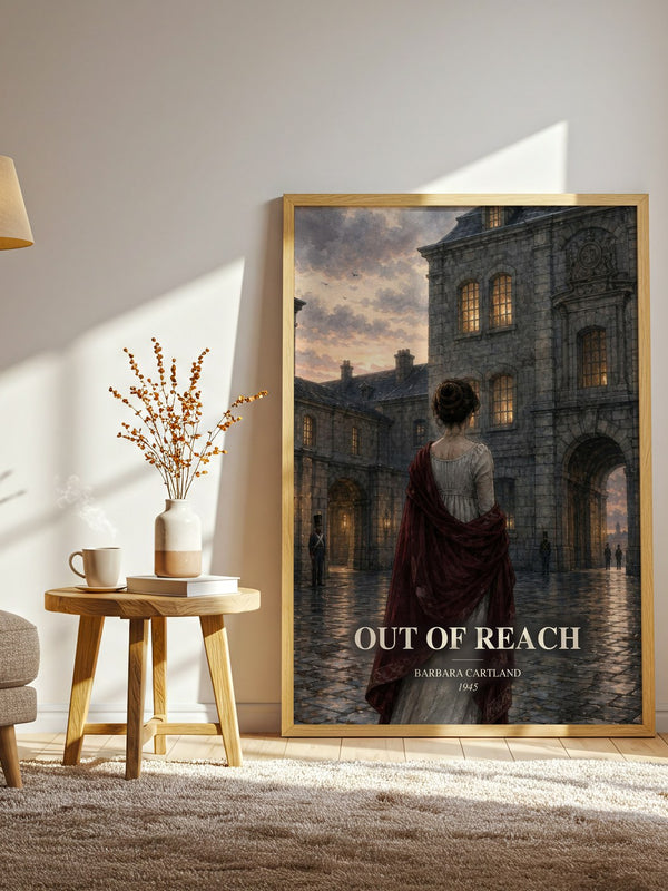 Out Of Reach watercolour print in frame leaning in hallway – romance wall art