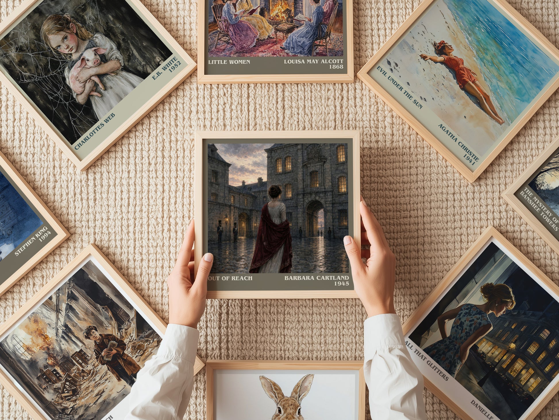 Out Of Reach literary book poster framed on wall – romance wall art