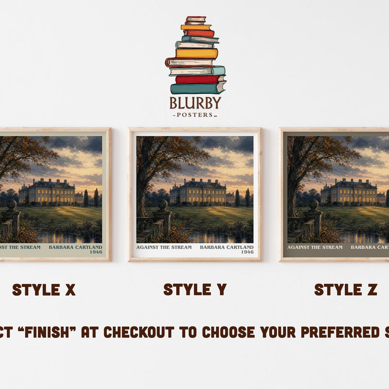 Against The Stream literary print in frame leaning in hallway – romance wall art