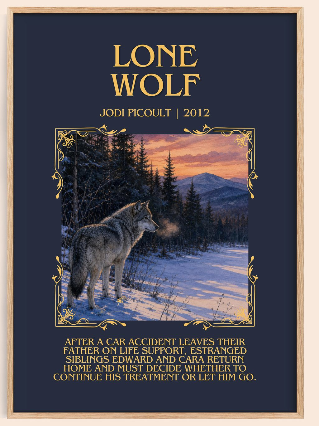 Lone Wolf Minimalist Book Poster by Jodi Picoult – book poster