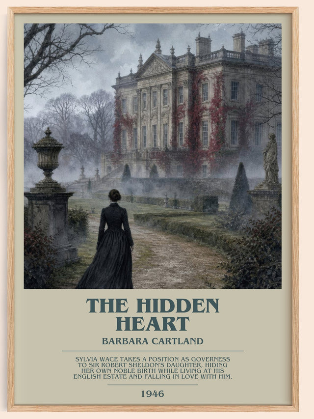 The Hidden Heart Bookish Wall Art by Barbara Cartland
