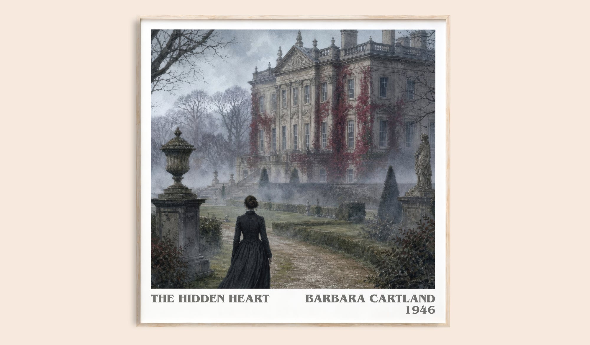 The Hidden Heart literary book poster by Barbara Cartland – framed literary art print