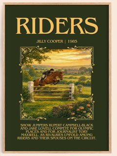 Riders Minimalist Book Poster by Jilly Cooper – image 1
