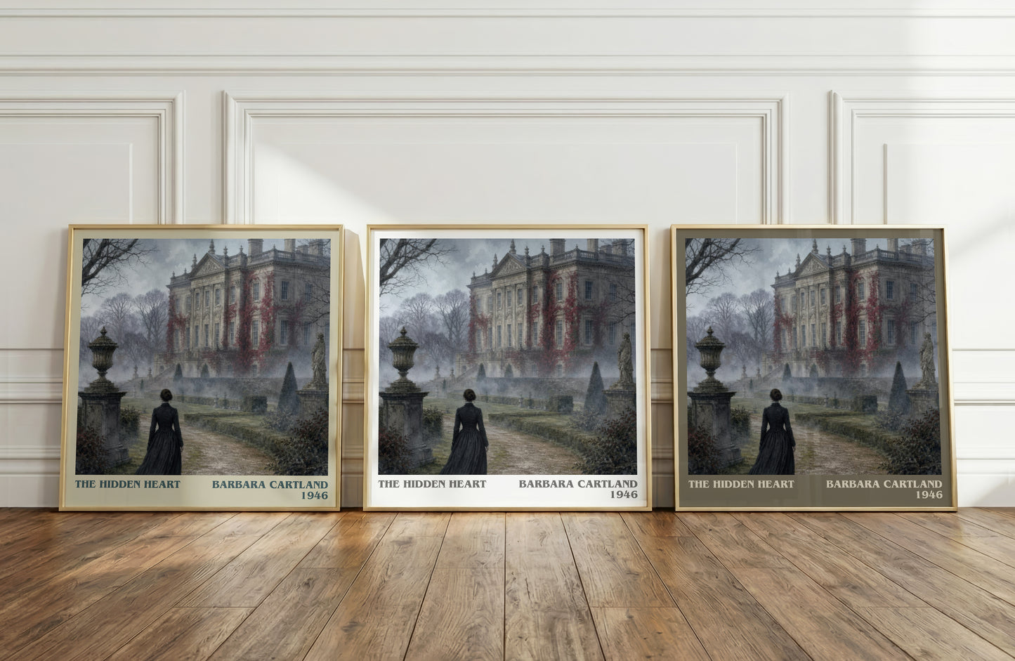 The Hidden Heart literary art print colour and style options – Barbara Cartland book art