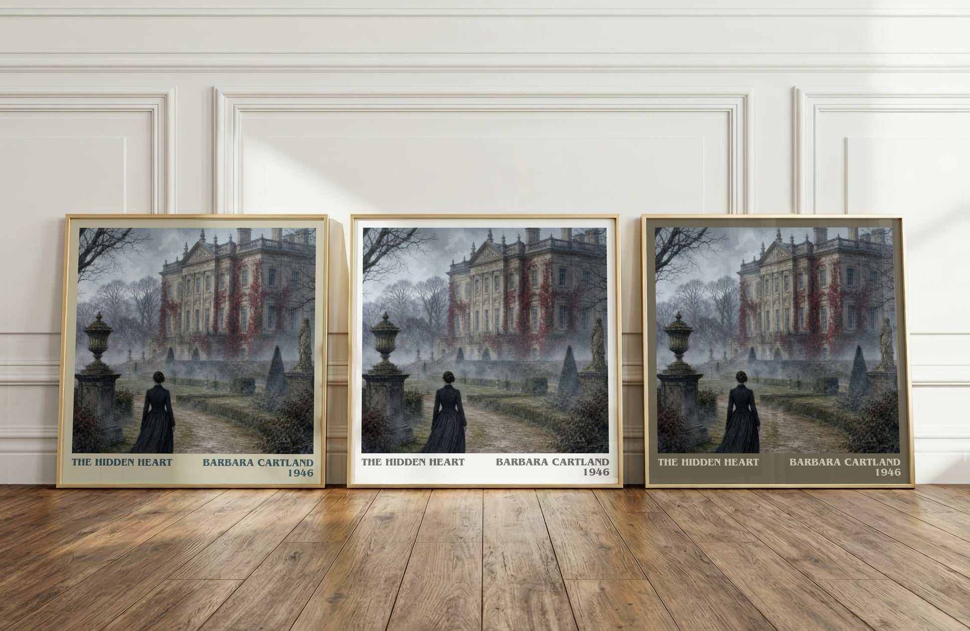 The Hidden Heart literary art print colour and style options – Barbara Cartland book art