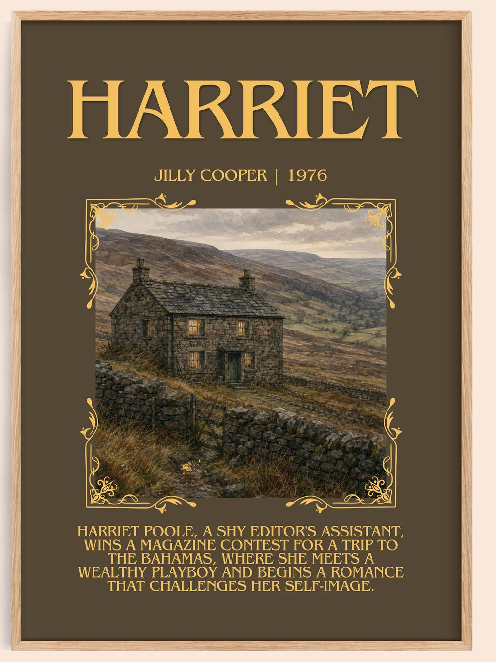 Harriet Minimalist Book Poster by Jilly Cooper – book poster