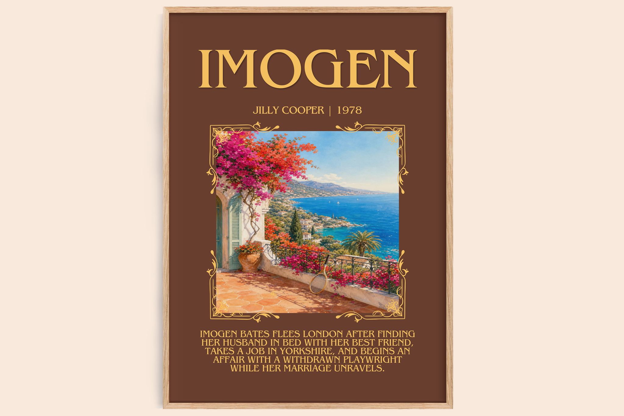 Imogen Minimalist Book Poster by Jilly Cooper