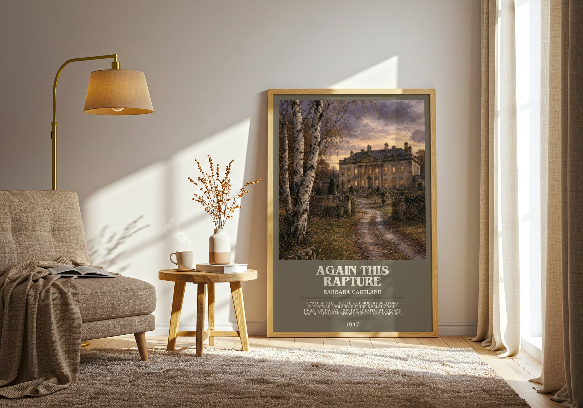 Again This Rapture bookish print on bookshelf – Barbara Cartland fan gift