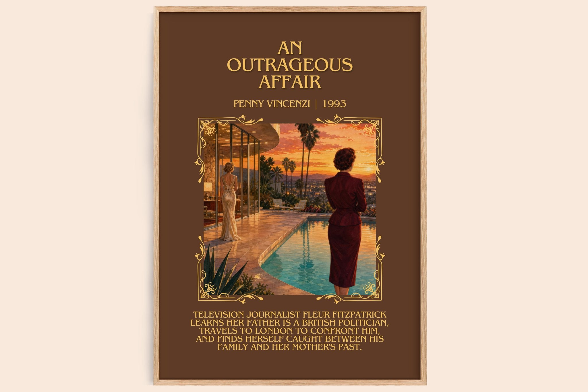 An Outrageous Affair Minimalist Book Poster by Penny Vincenzi