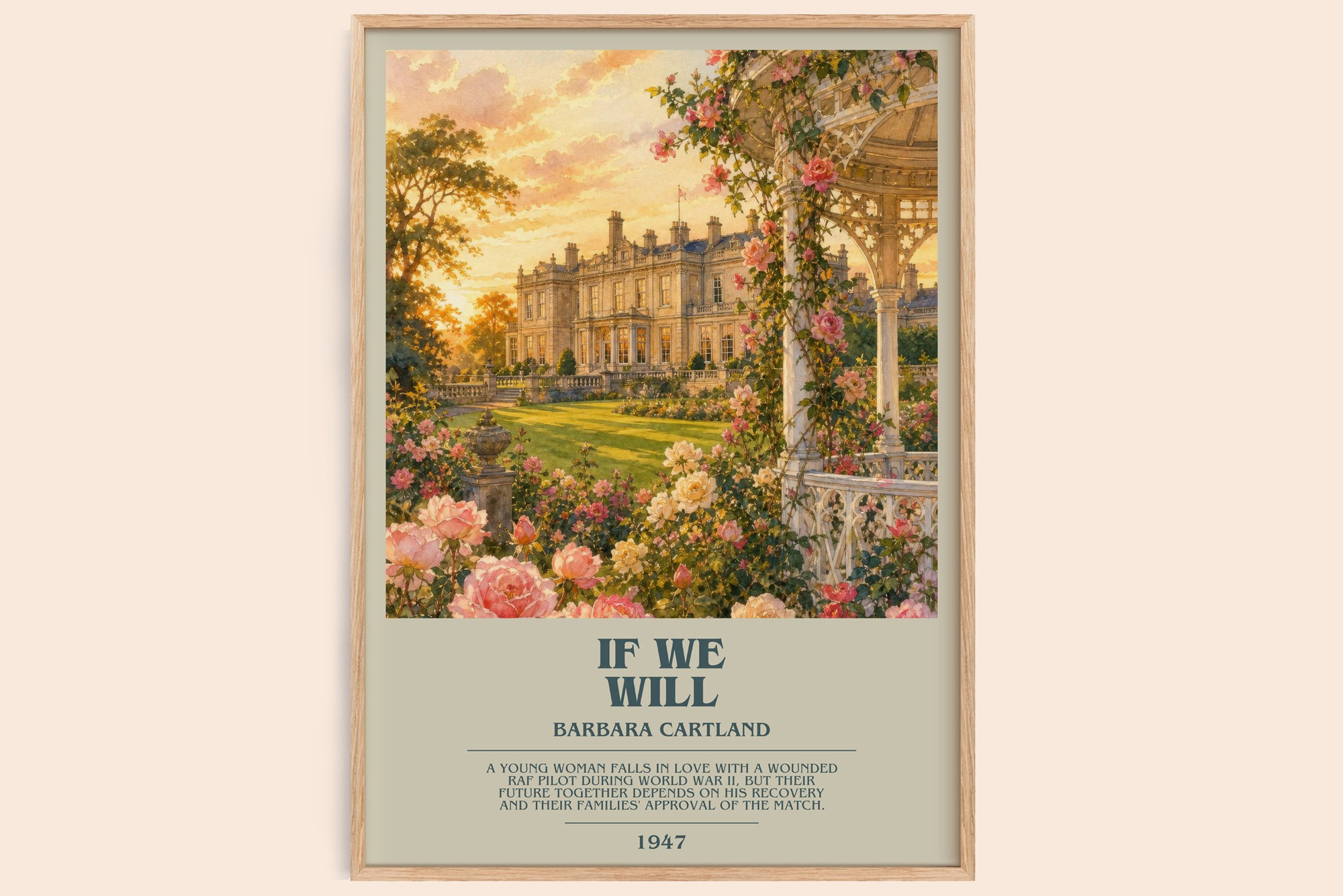 If We Will bookish book poster by Barbara Cartland – framed literary art print