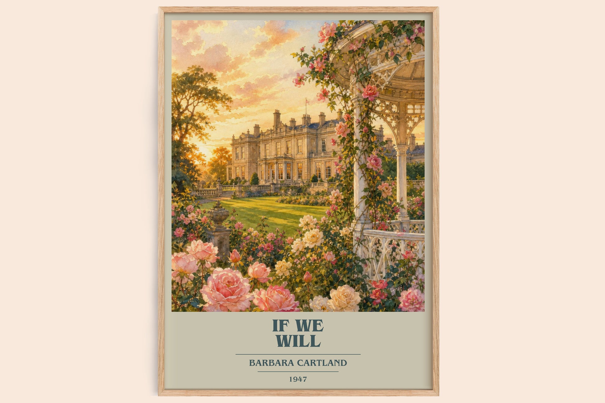 If We Will book cover book poster by Barbara Cartland – framed literary art print