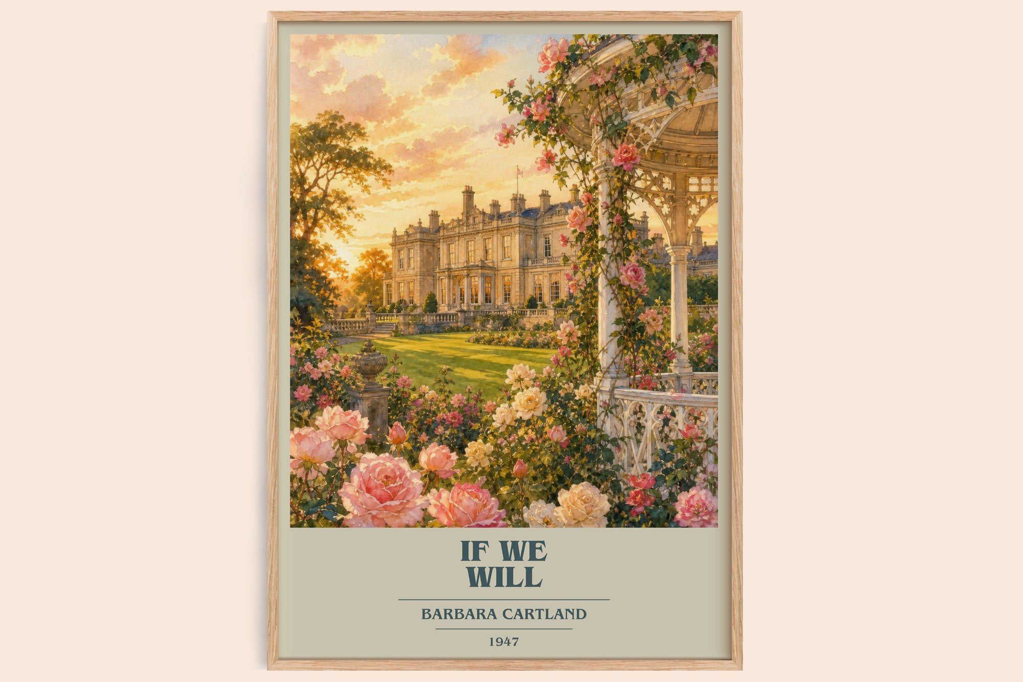If We Will book cover book poster by Barbara Cartland – framed literary art print