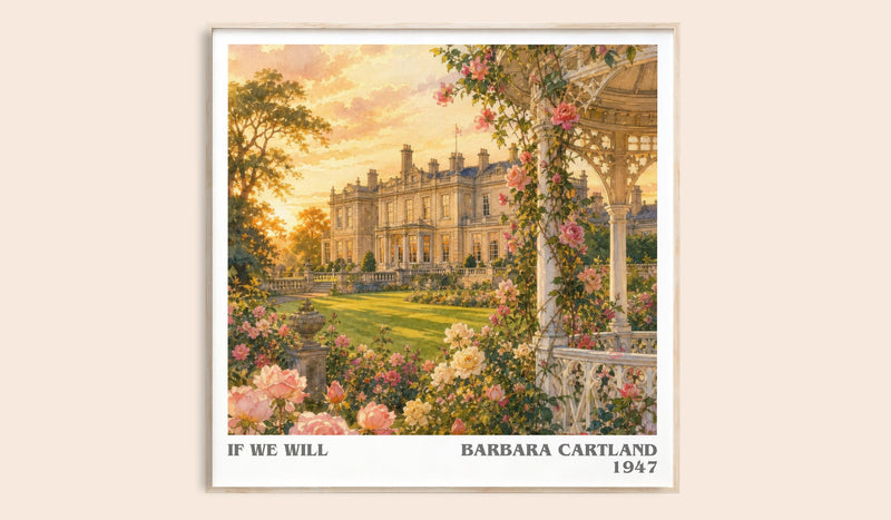 If We Will literary book poster by Barbara Cartland – framed literary art print