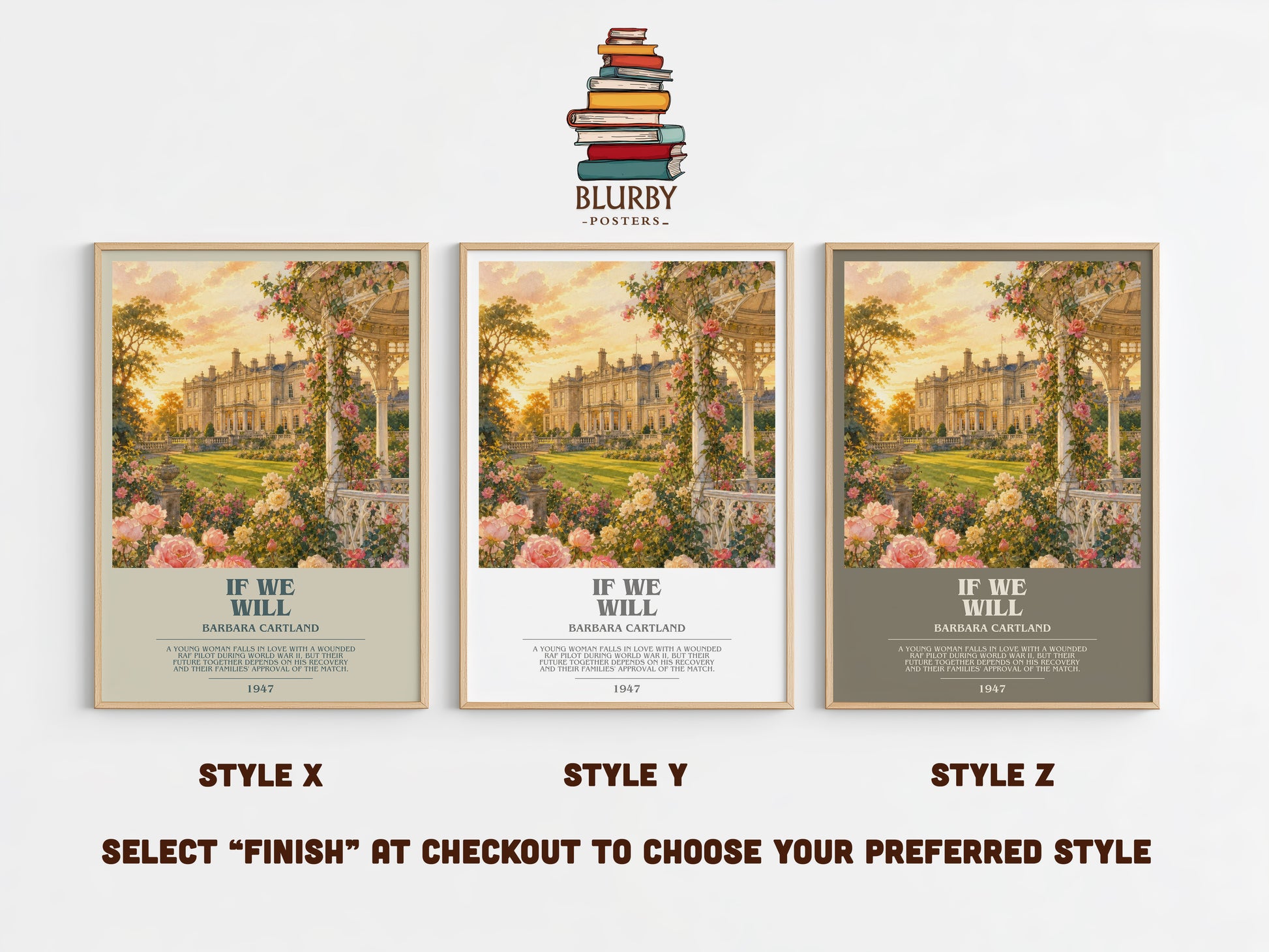 If We Will bookish print in frame leaning in hallway – romance wall art
