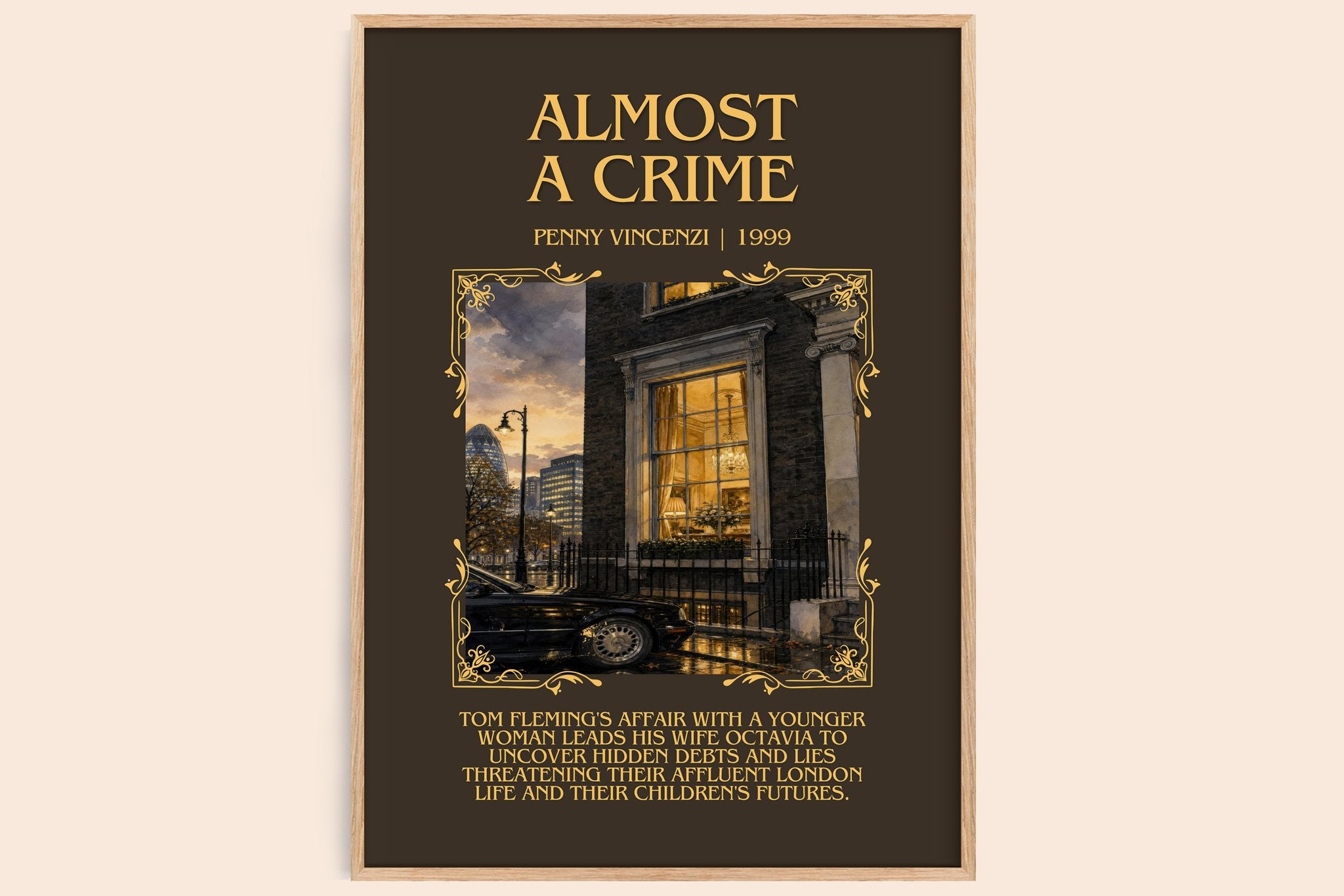 Almost a Crime Minimalist Book Poster by Penny Vincenzi