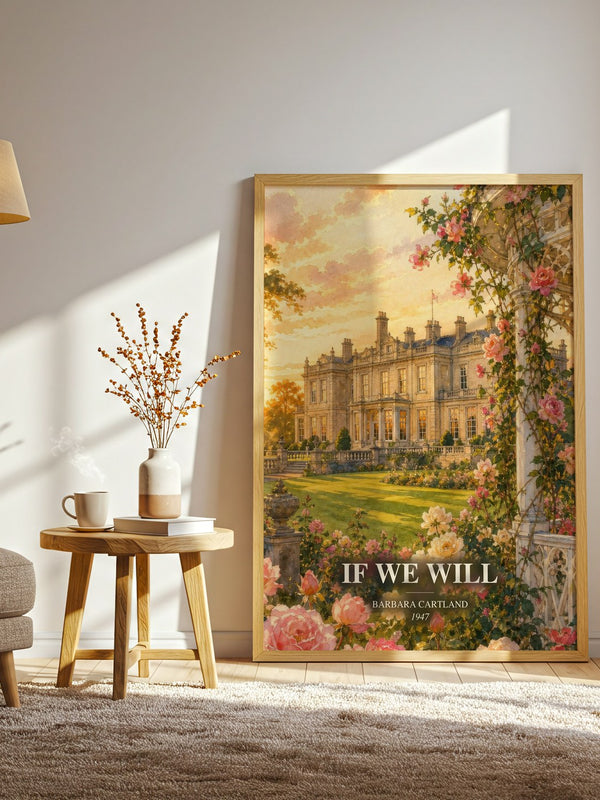 If We Will watercolour print in frame leaning in hallway – romance wall art