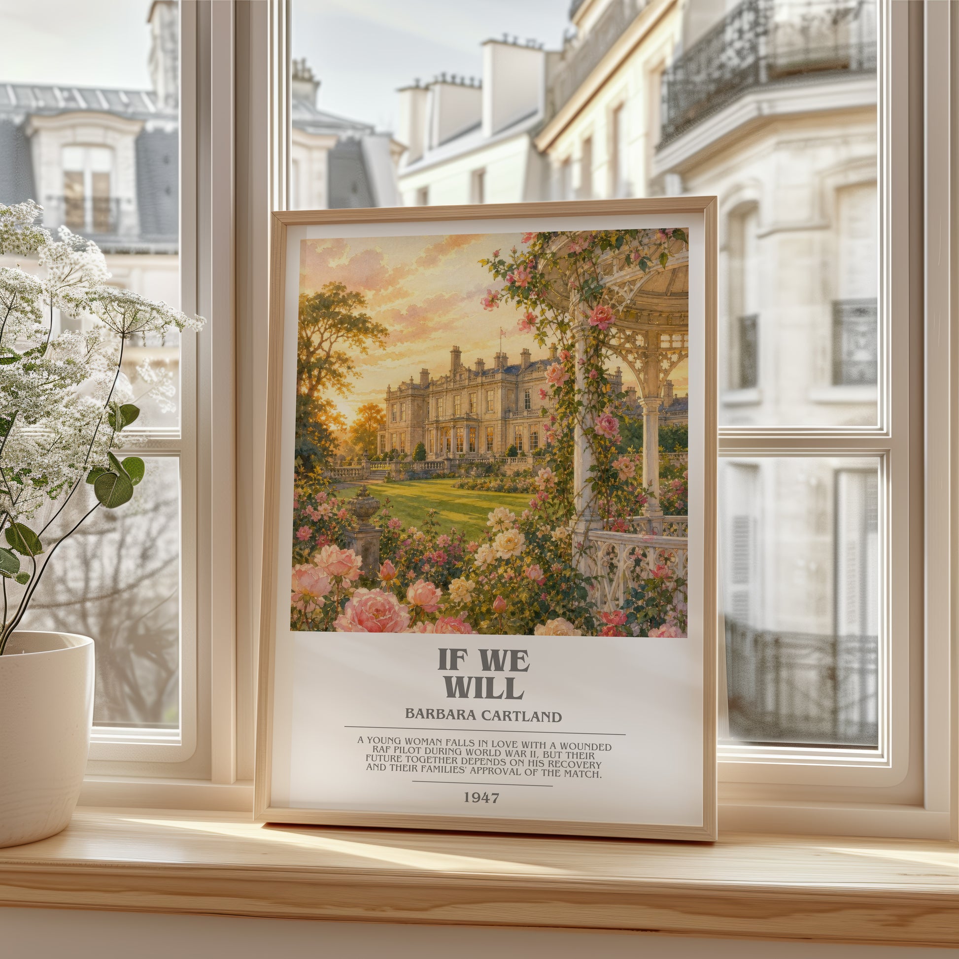 If We Will bookish poster colour and style options – Barbara Cartland book art