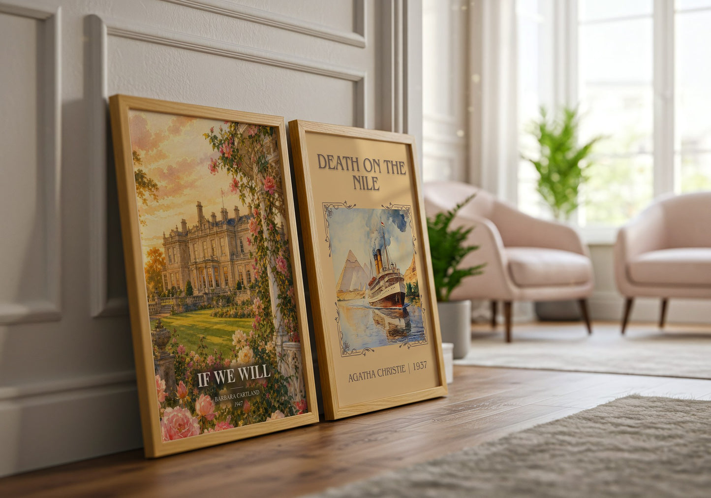 If We Will watercolour print framed by window – literary home decor