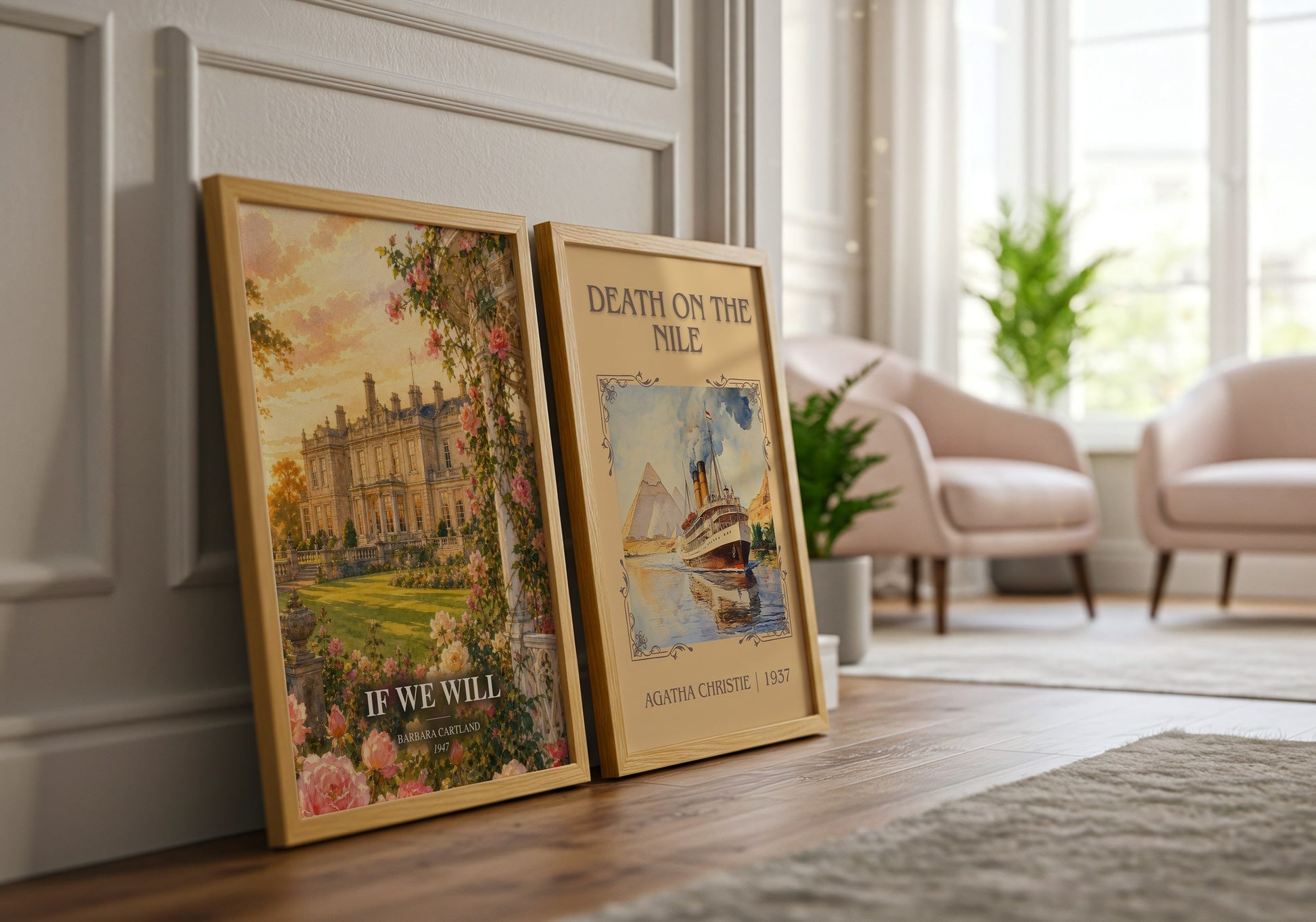 If We Will watercolour print framed by window – literary home decor