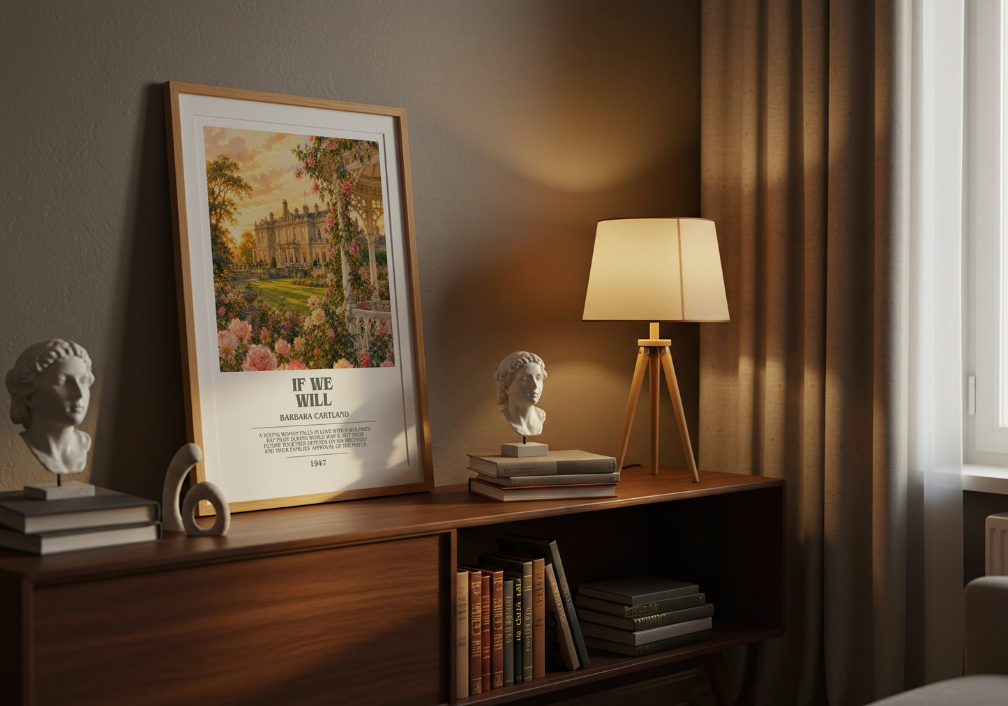 If We Will bookish book poster framed on wall – romance wall art