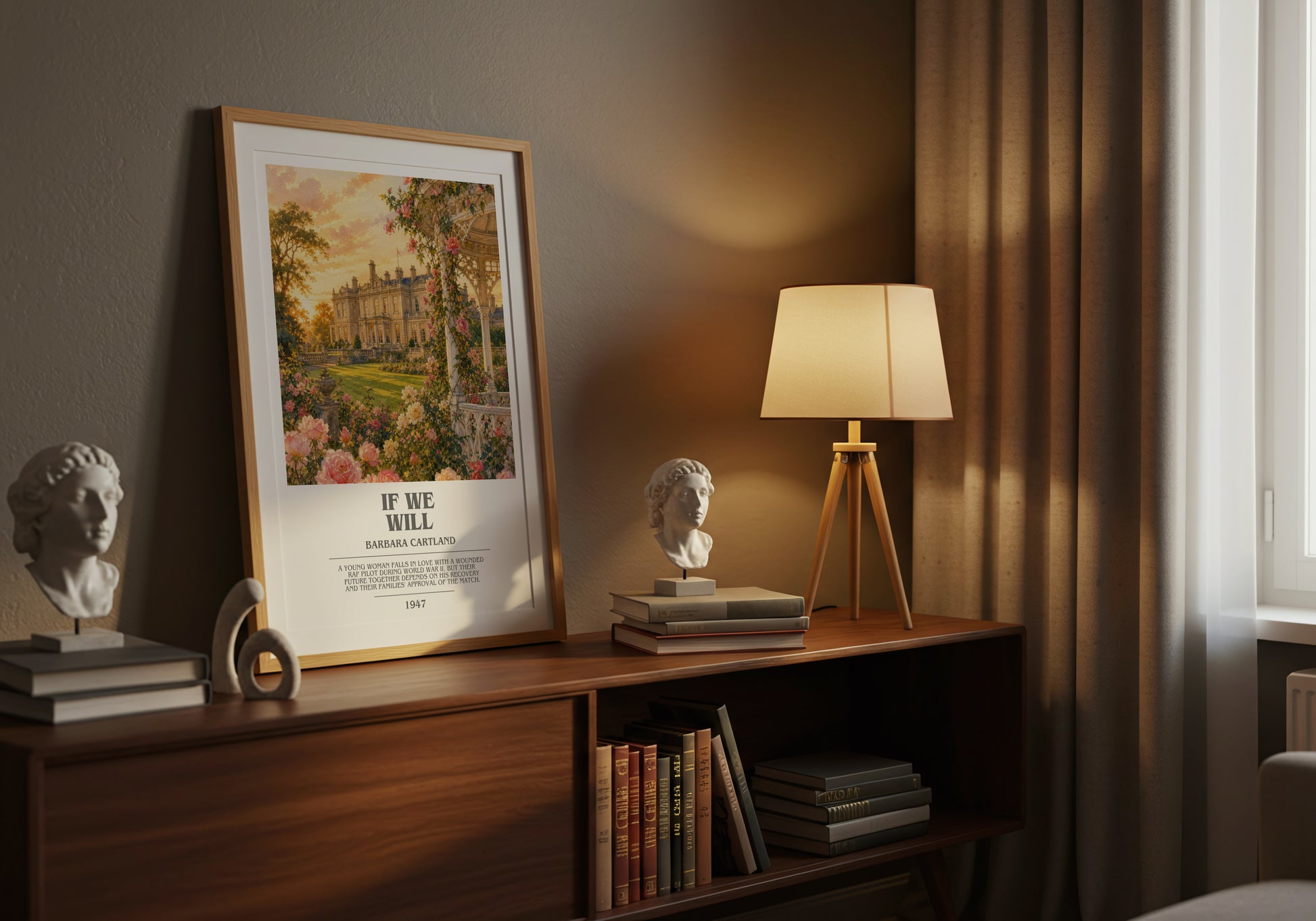 If We Will bookish book poster framed on wall – romance wall art