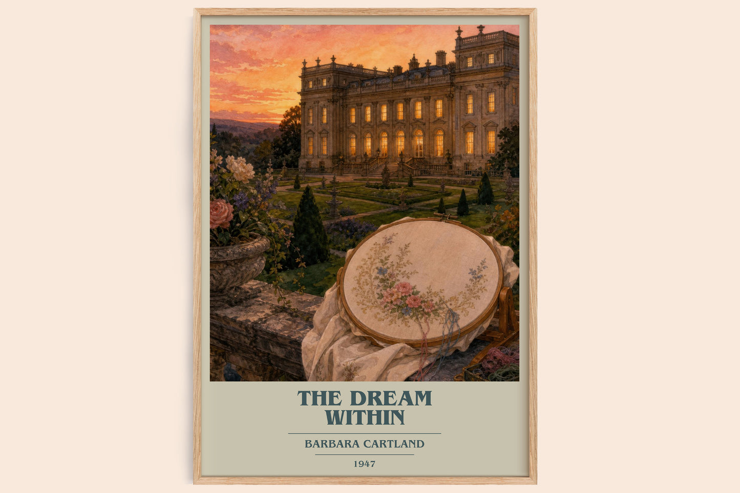 The Dream Within book cover book poster by Barbara Cartland – framed literary art print