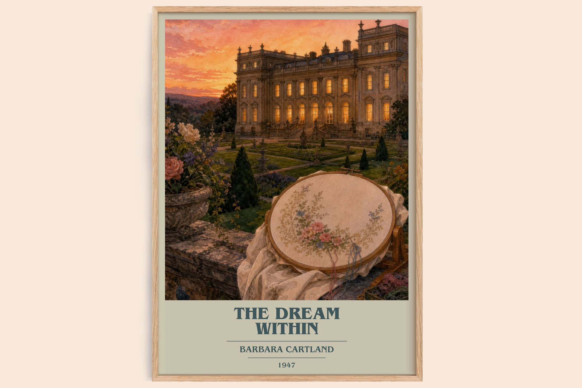 The Dream Within book cover book poster by Barbara Cartland – framed literary art print