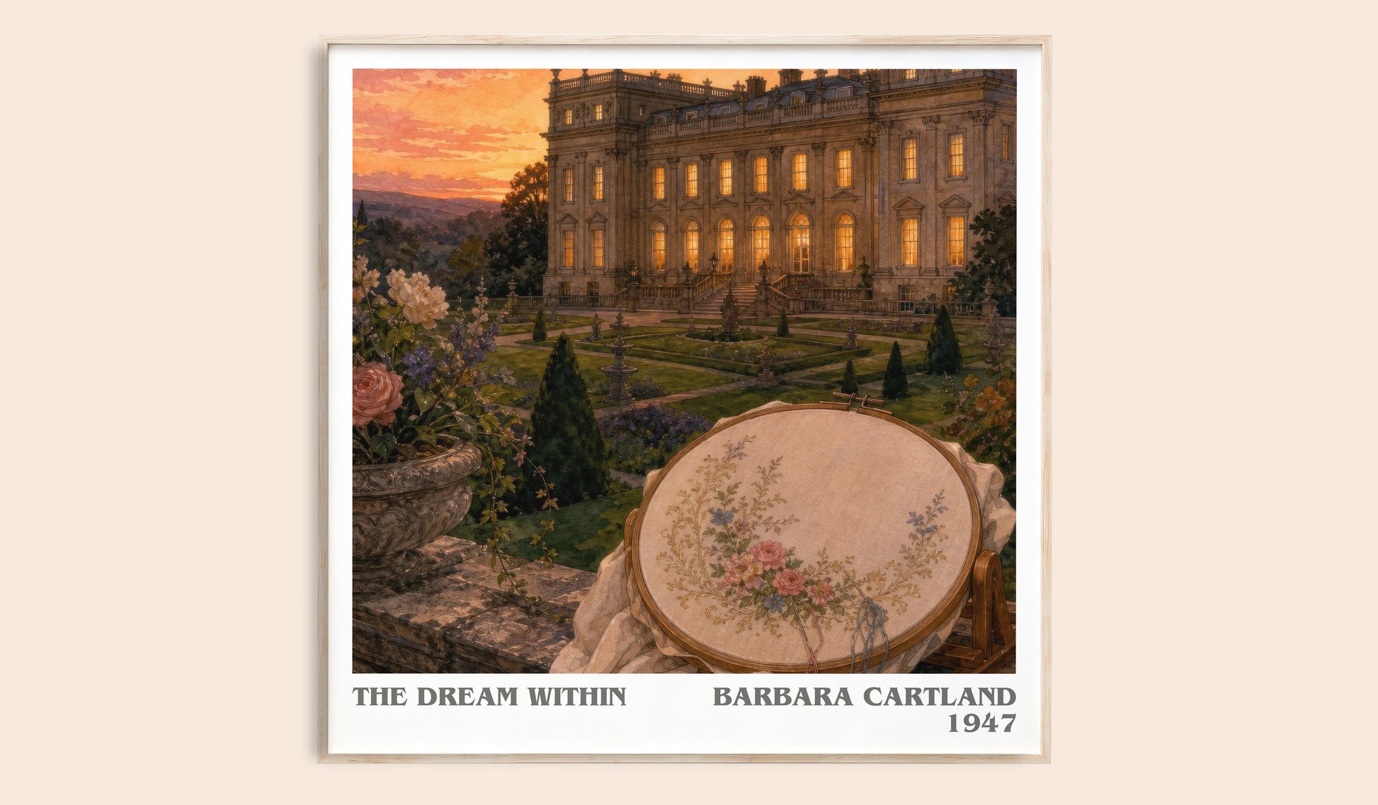 The Dream Within literary book poster by Barbara Cartland – framed literary art print