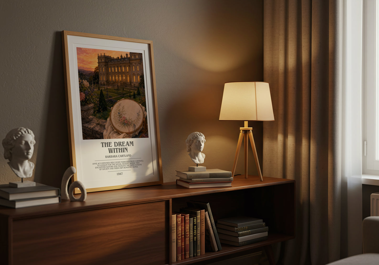 The Dream Within bookish book poster framed on wall – romance wall art