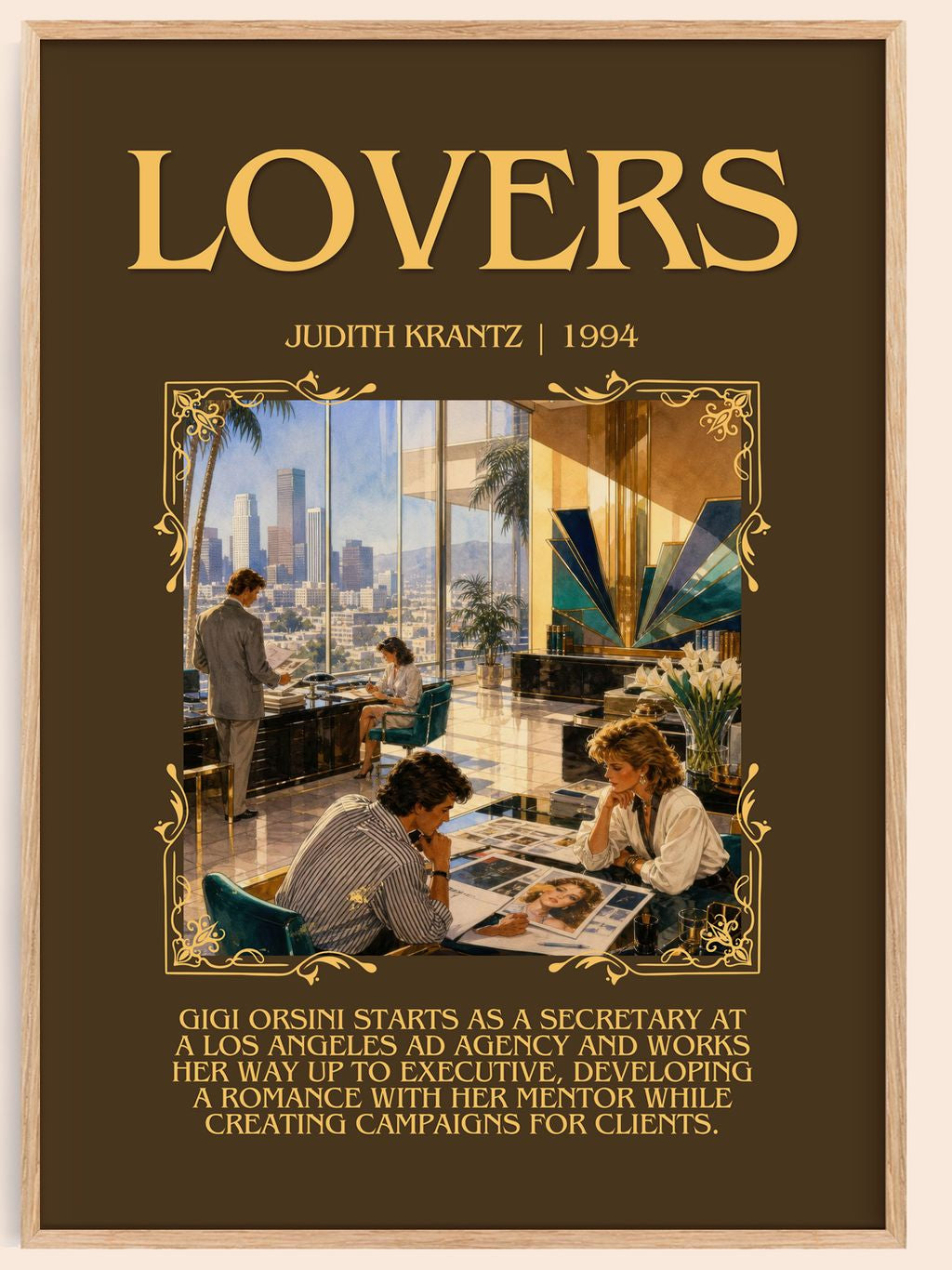 Lovers Minimalist Book Poster by Judith Krantz – book poster