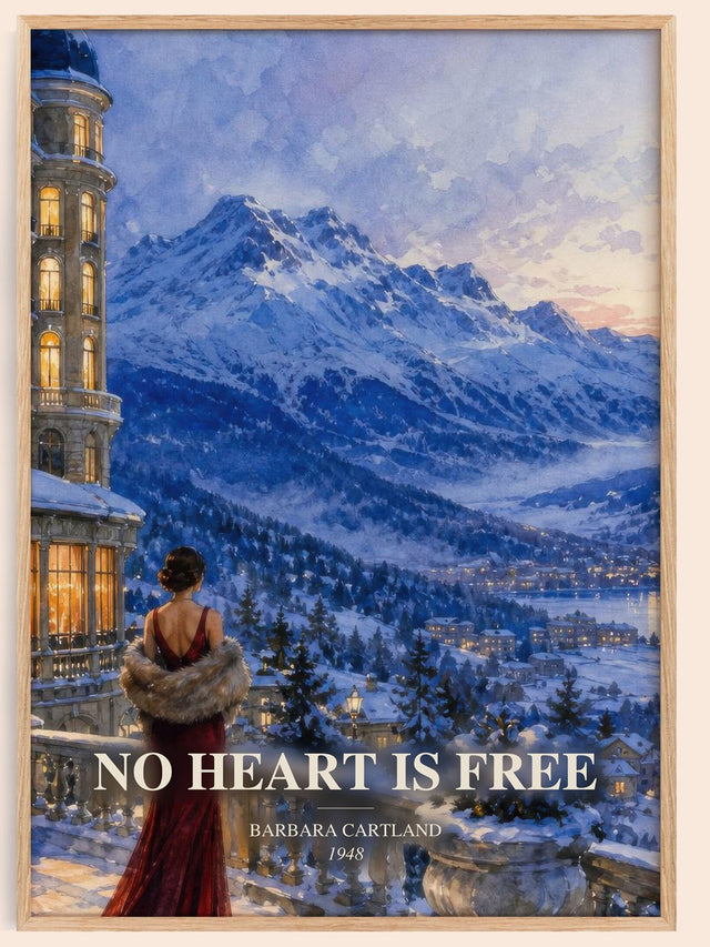 No Heart Is Free Book Watercolour Illustration by Barbara Cartland