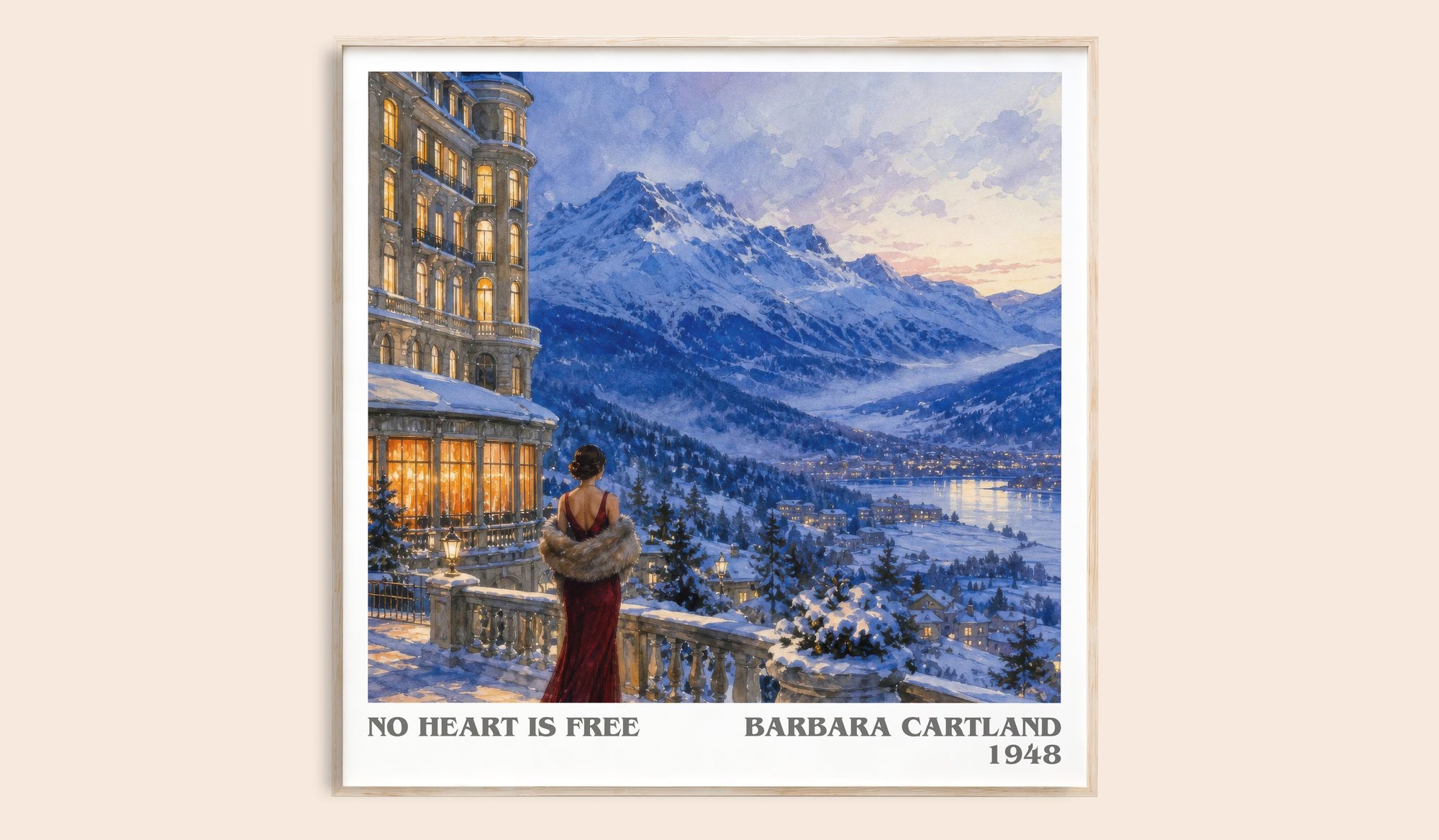 No Heart Is Free literary book poster by Barbara Cartland – framed literary art print