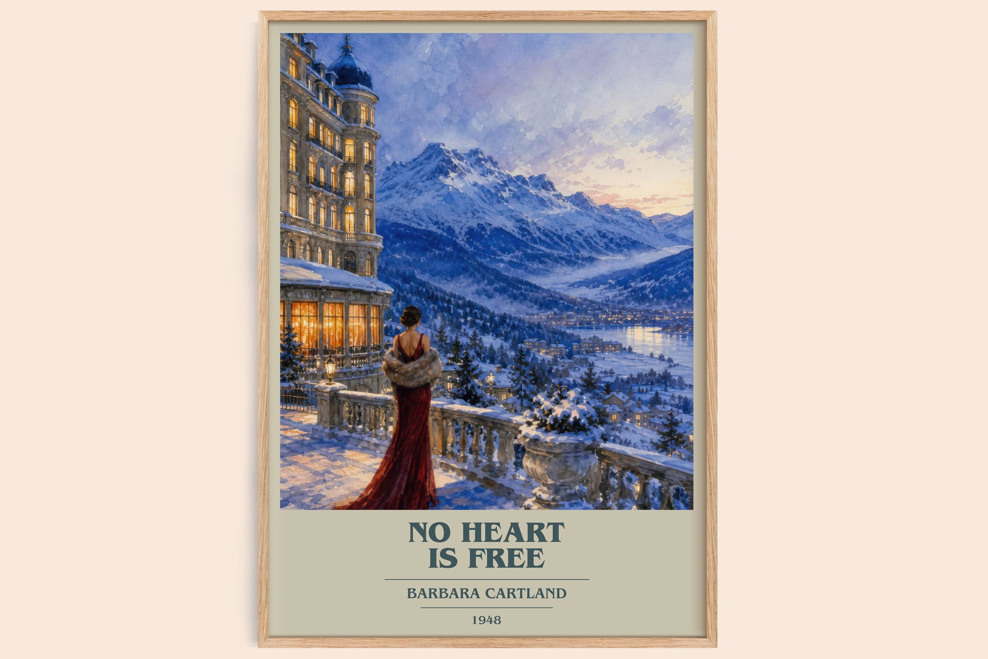 No Heart Is Free book cover book poster by Barbara Cartland – framed literary art print