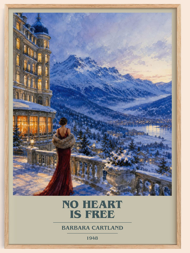 No Heart Is Free Book Cover Poster by Barbara Cartland