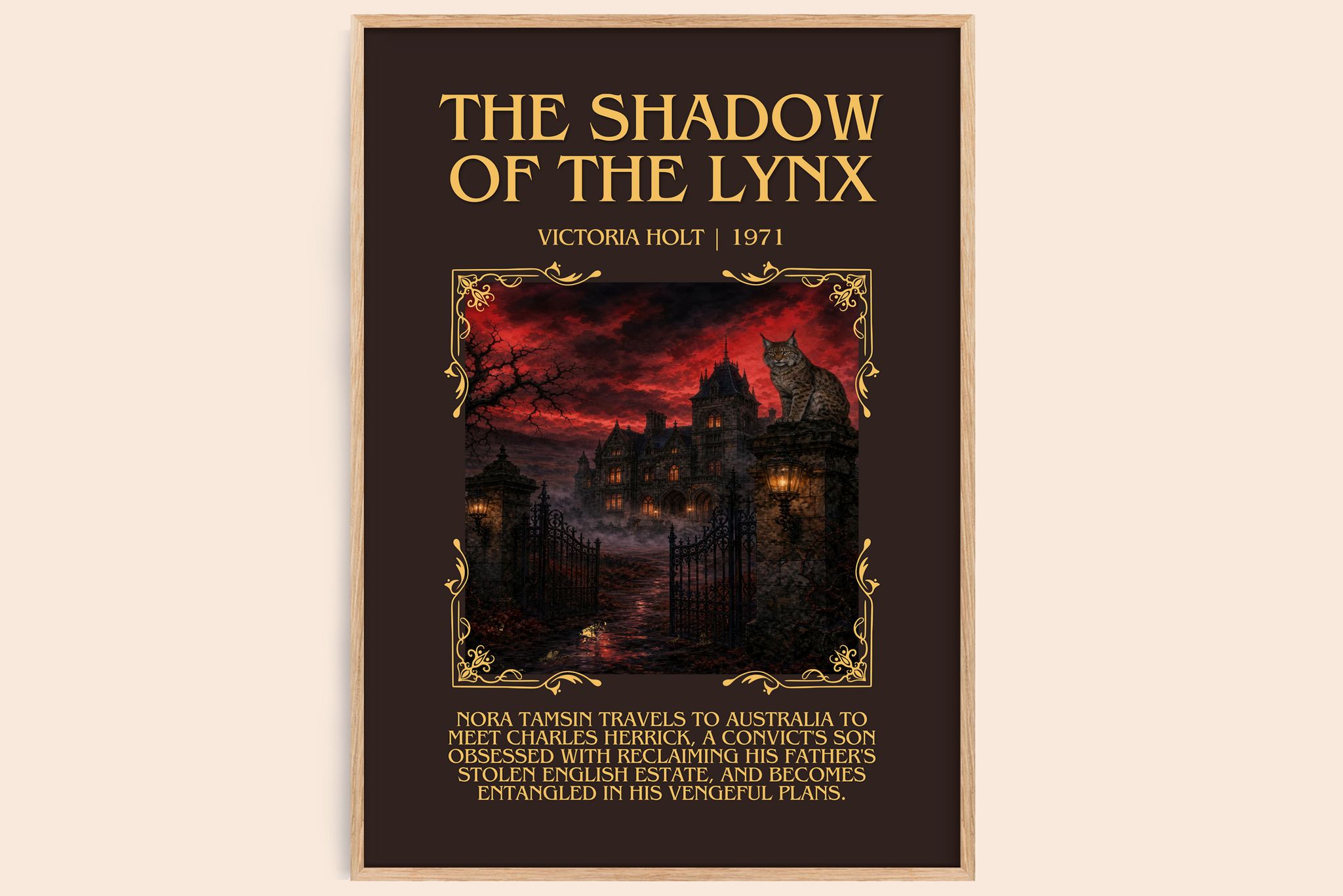 The Shadow of the Lynx Minimalist Book Poster by Victoria Holt