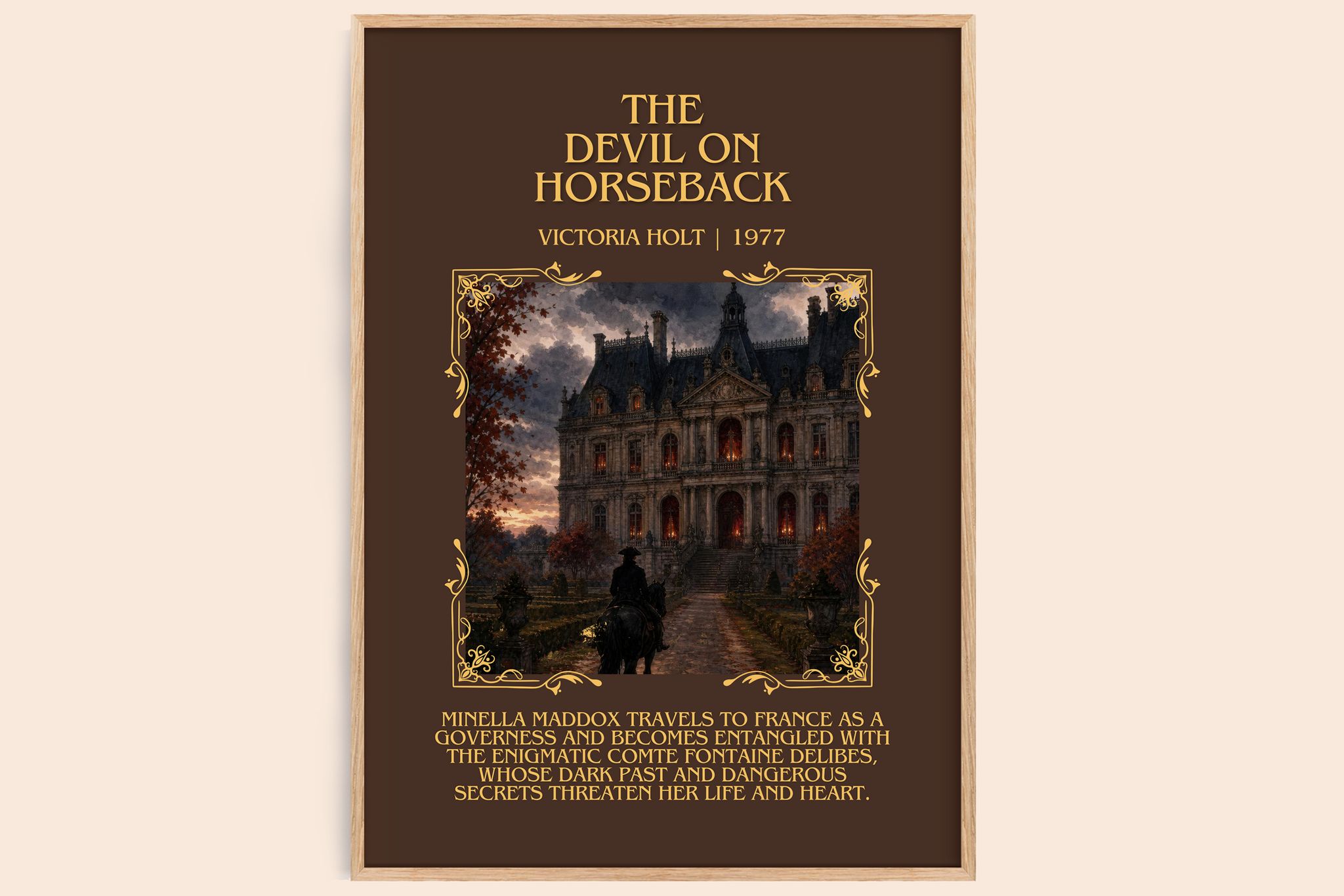 The Devil on Horseback Minimalist Book Poster by Victoria Holt