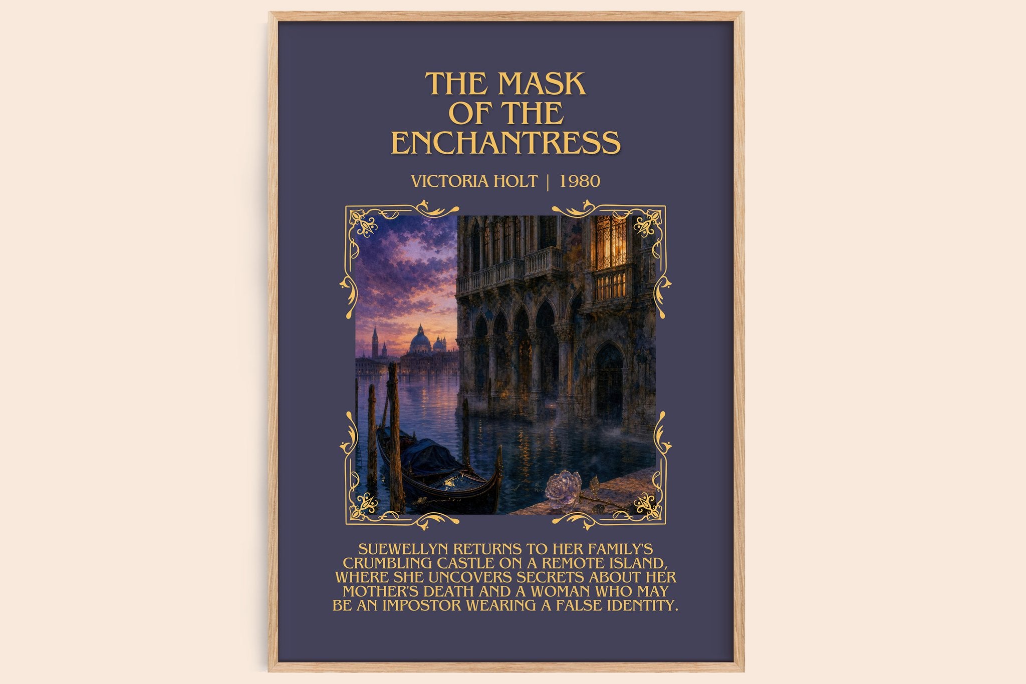 The Mask of the Enchantress Minimalist Book Poster by Victoria Holt