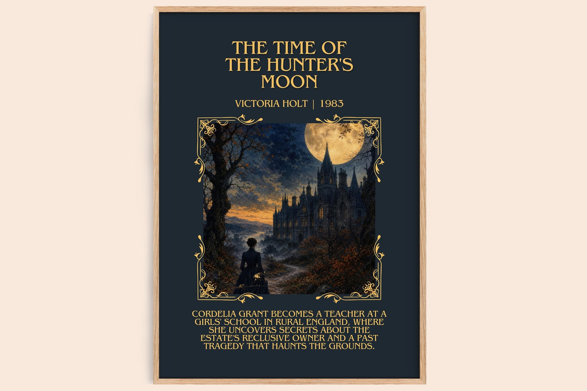 The Time of the Hunter's Moon Minimalist Book Poster by Victoria Holt