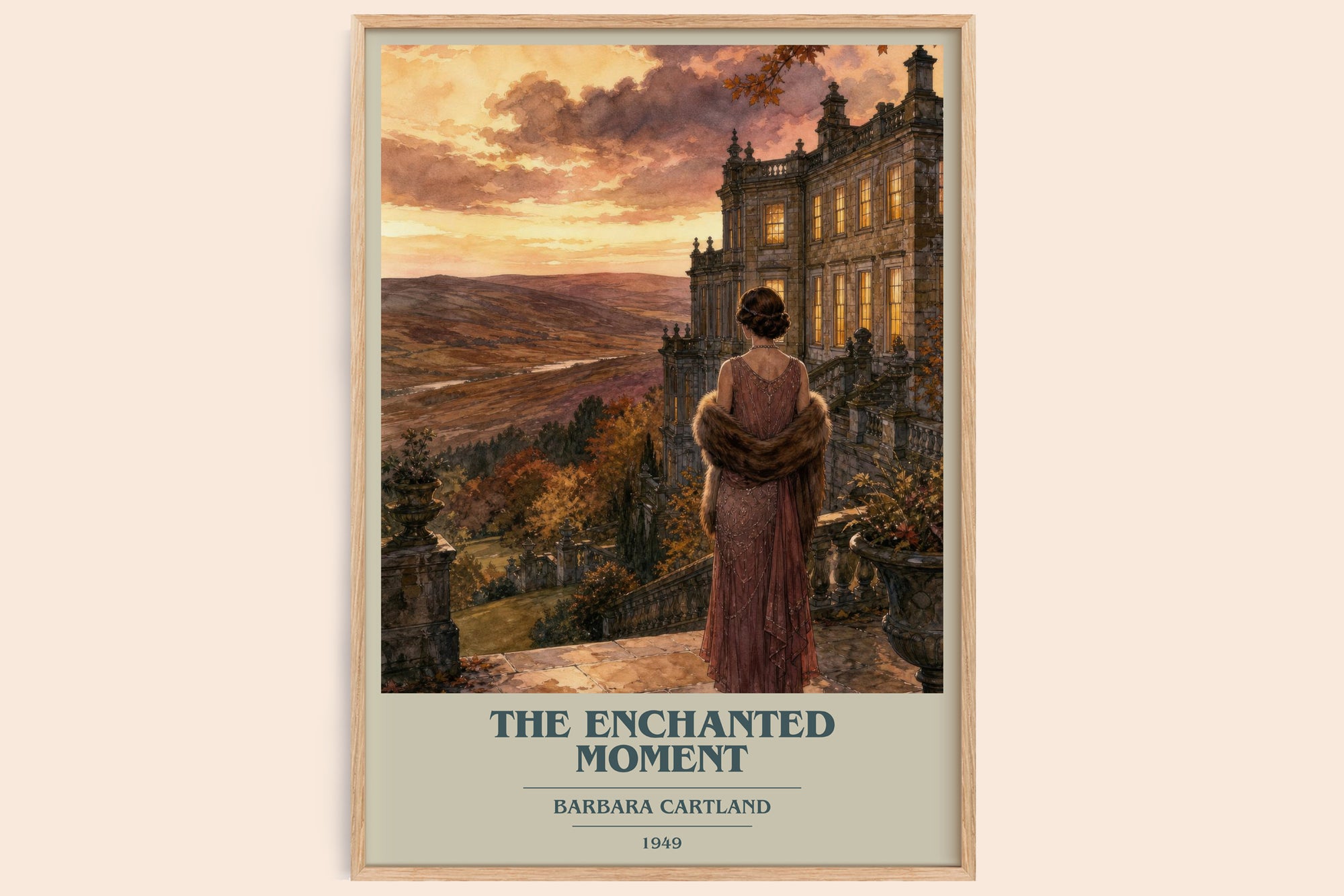 The Enchanted Moment book cover book poster by Barbara Cartland – framed literary art print