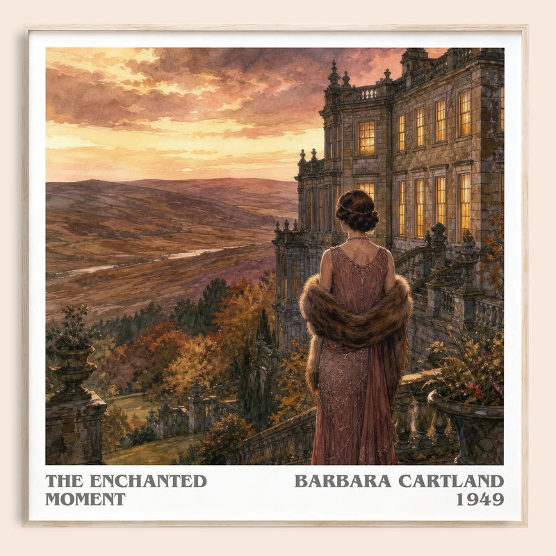 The Enchanted Moment literary book poster by Barbara Cartland – framed literary art print