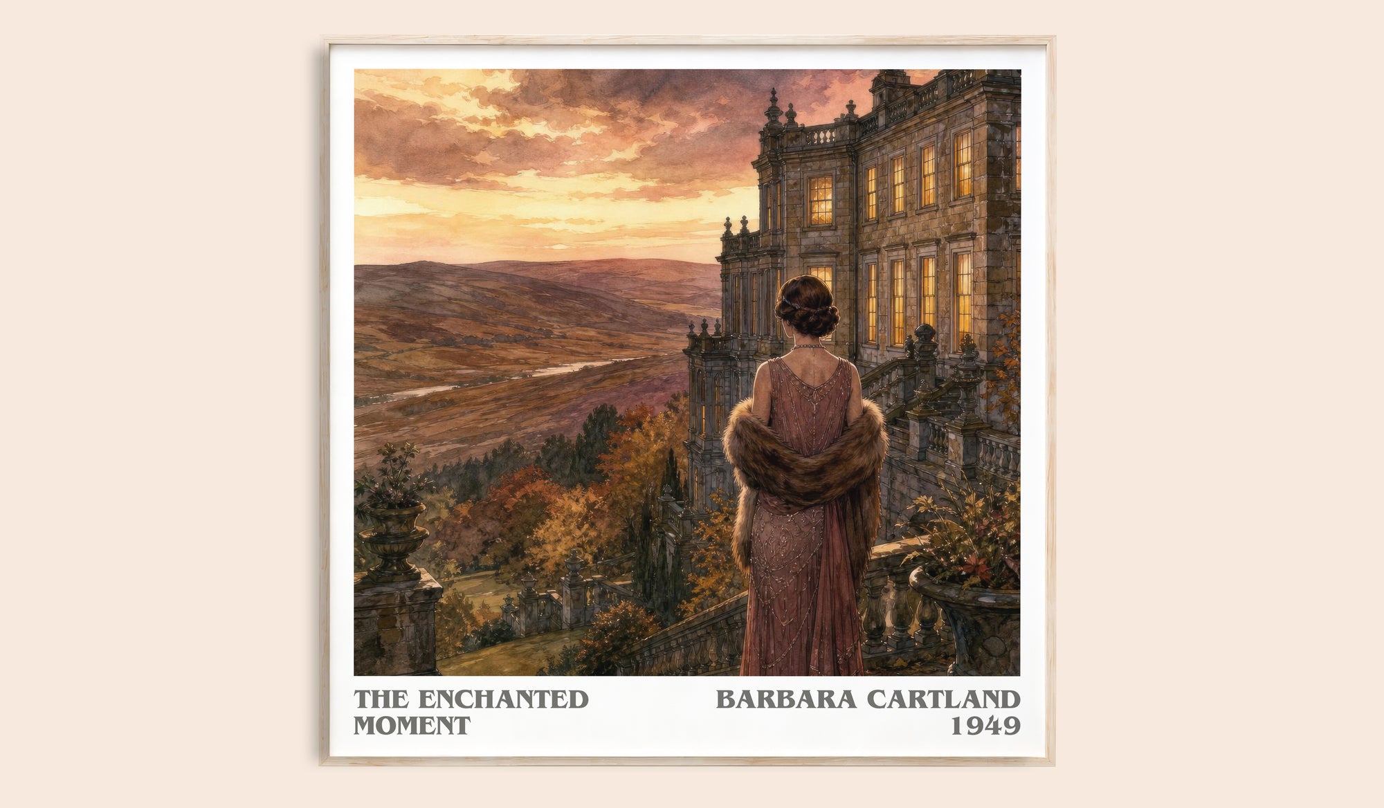 The Enchanted Moment literary book poster by Barbara Cartland – framed literary art print
