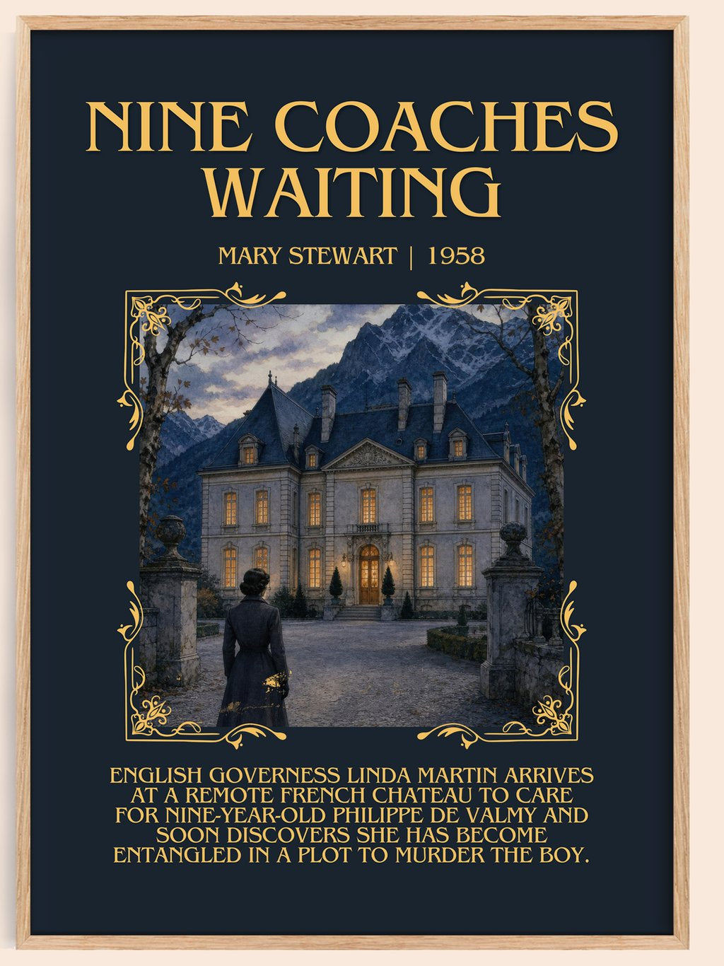 Nine Coaches Waiting Minimalist Book Poster by Mary Stewart – book poster