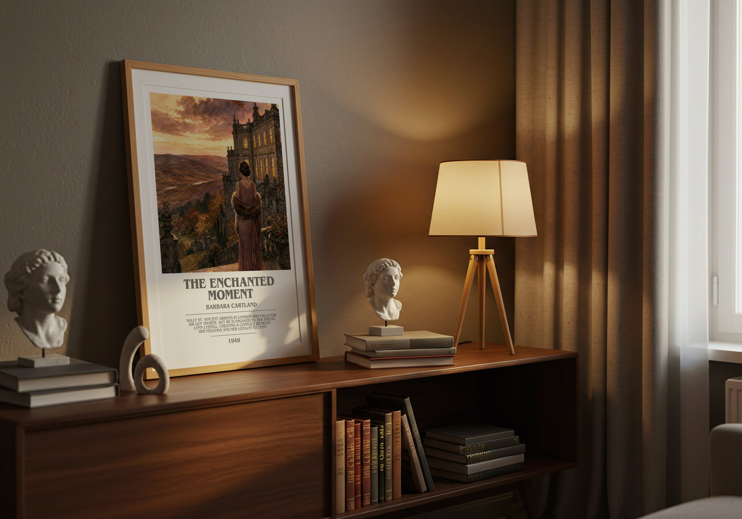 The Enchanted Moment bookish book poster framed on wall – romance wall art